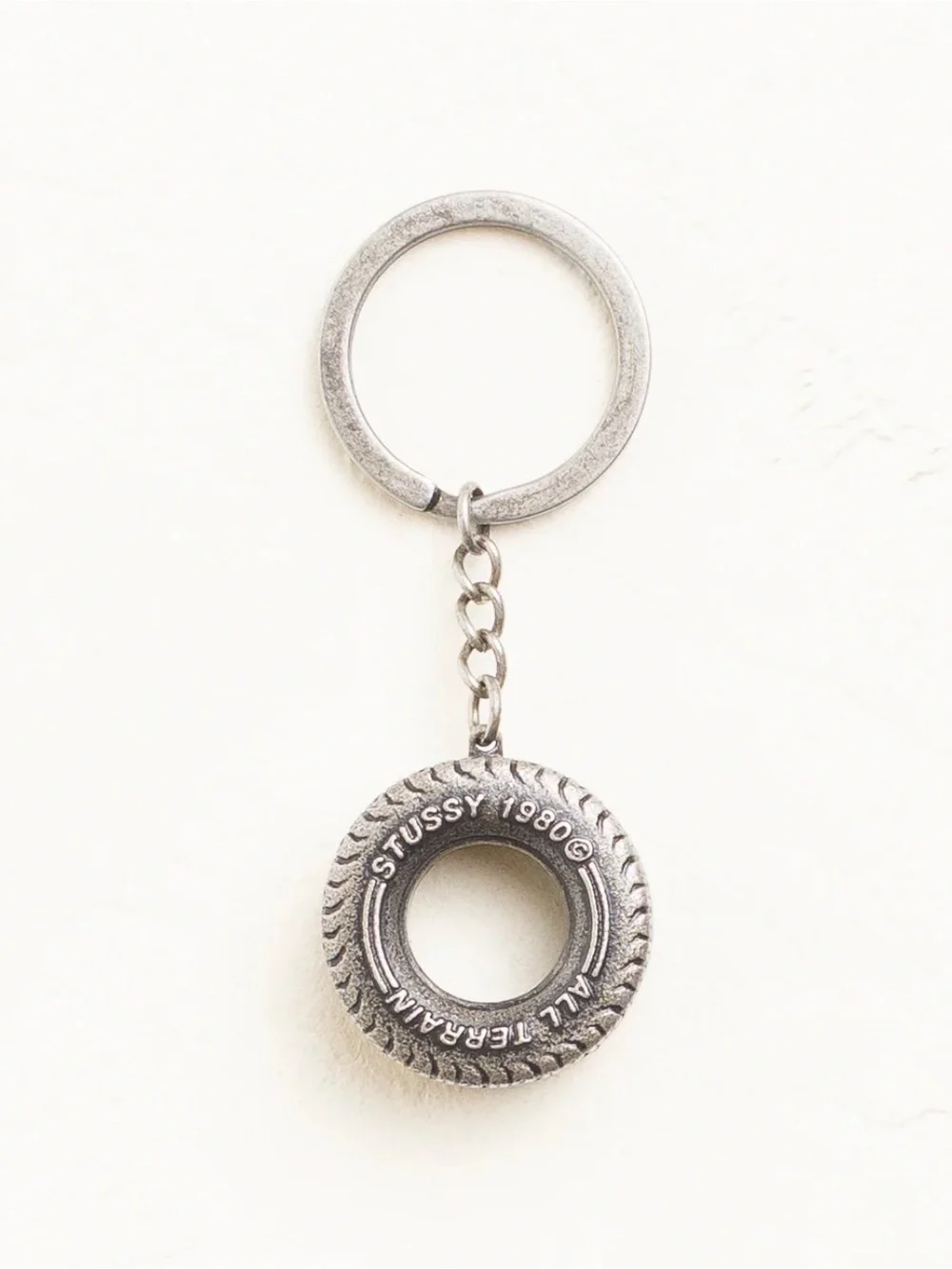 Stussy Silver Tire Keyring